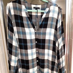 Max Jeans Womens Long Sleeve Flannel Shirt sz L